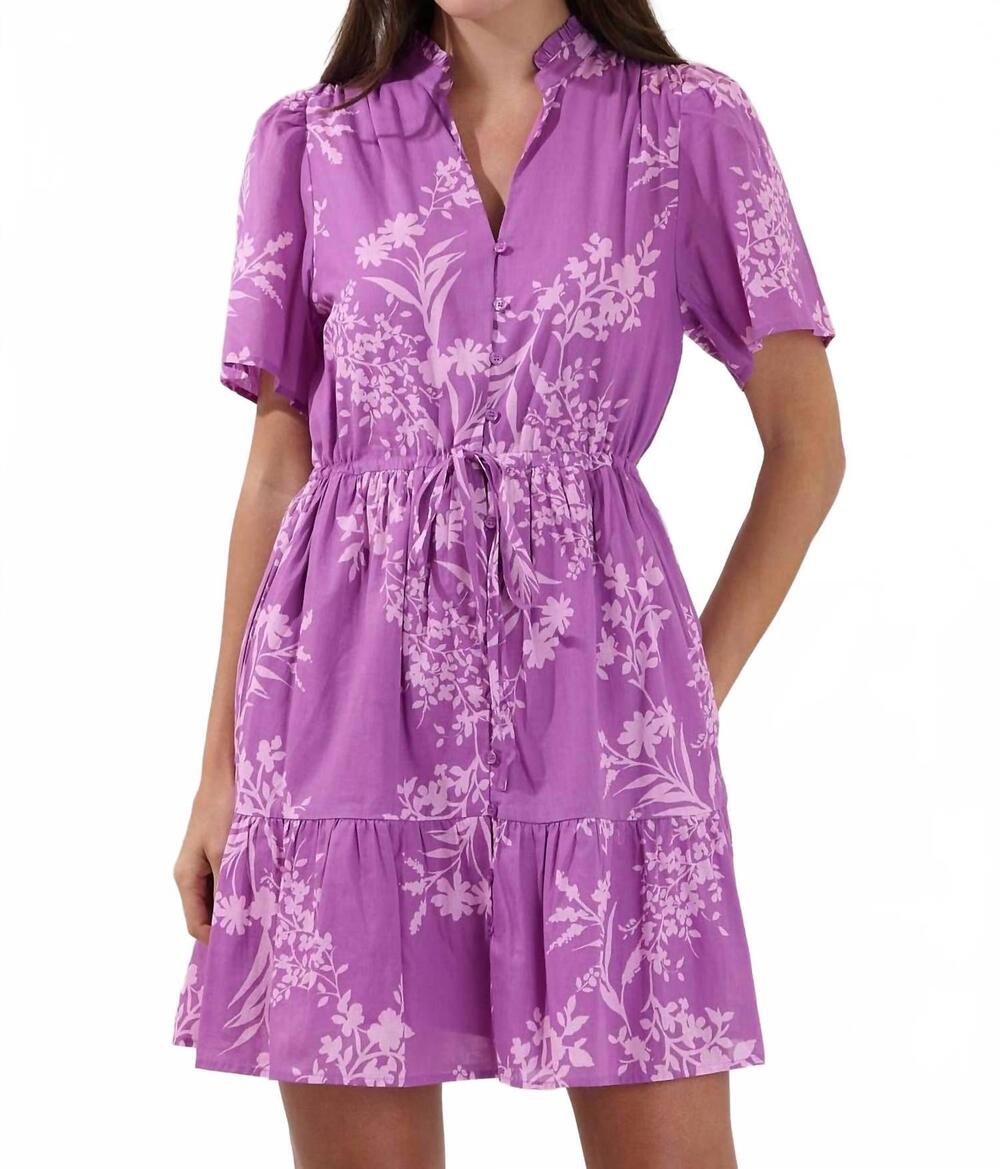 NEW SUGARLIPS amo button up mini dress in orchid lavender